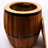 Beistelltisch Fass 60 cm hoch Alabasia Holz Metall Rustikal