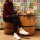Beistelltisch Fass 60 cm hoch Alabasia Holz Metall Rustikal