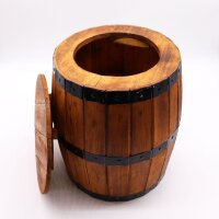 Hocker Holz Fassform 38cm klein Rustikal Indonesien Fass