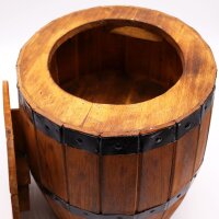Hocker Holz Fassform 38cm klein Rustikal Indonesien Fass